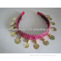 Wholesale delicate belly Dancing pink headbands for carnival